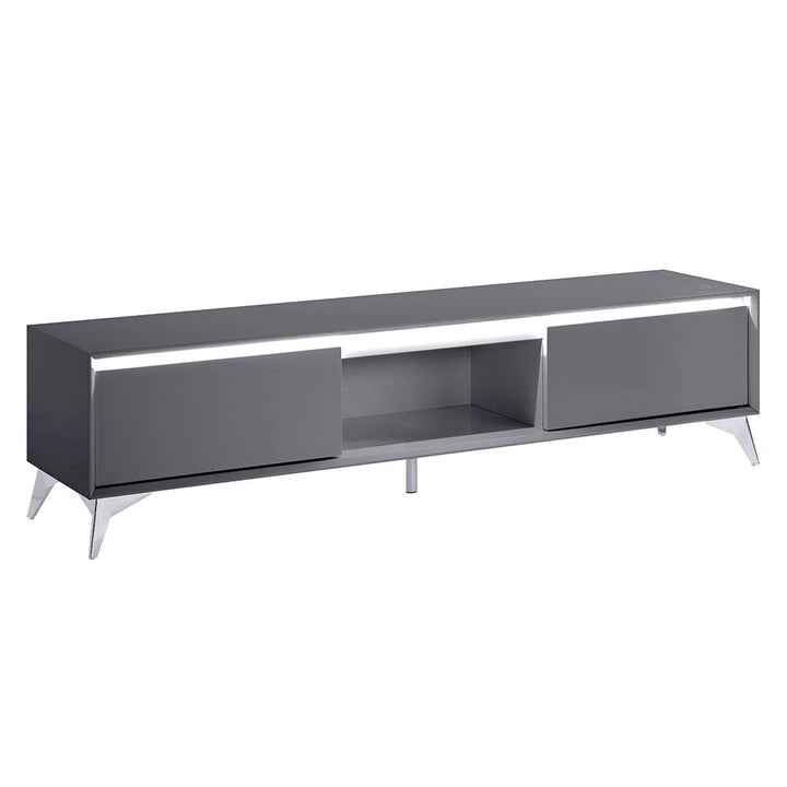 Raceloma - TV Stand - Gray & Chrome