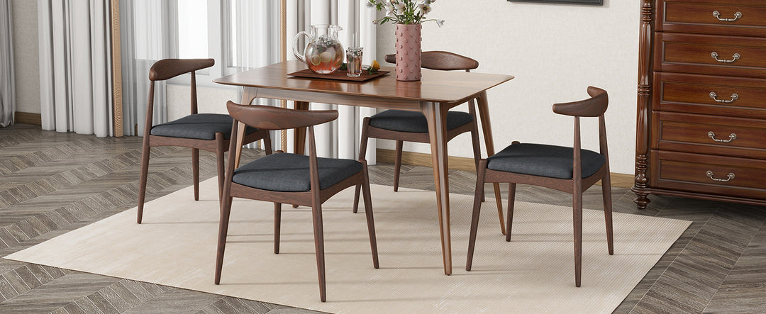 5-piece-mid-century-modern-dining-set-in-walnut-and-light-beige