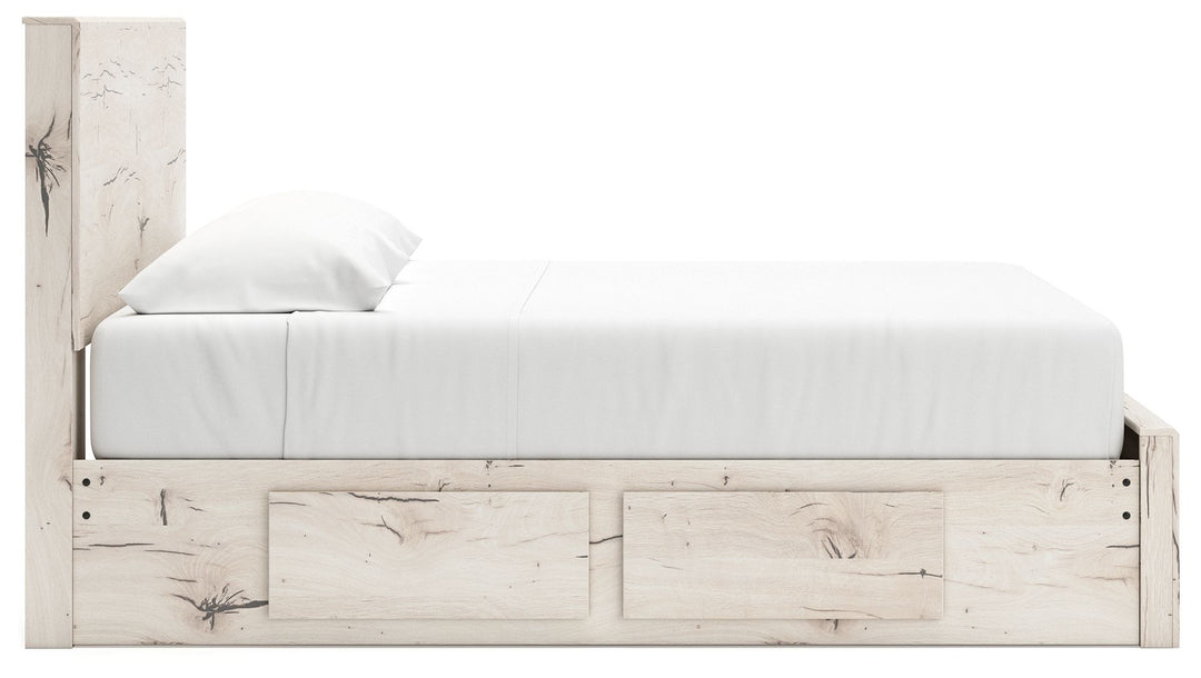 Lawroy - King Panel Bed With Storage Footboard And 2 Under Bed Storage Units - Light Natural by Ashley Furniture product image