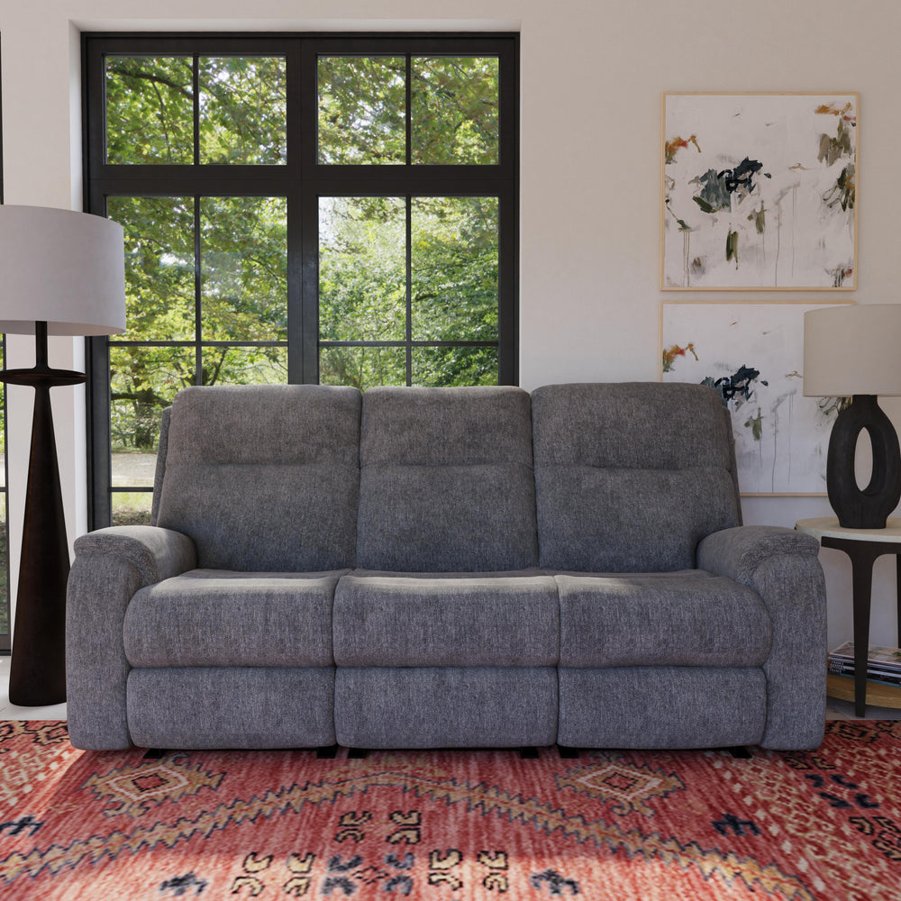 Penn Power Reclining Sofa With Power Headrests & Lumbar Dark Gray