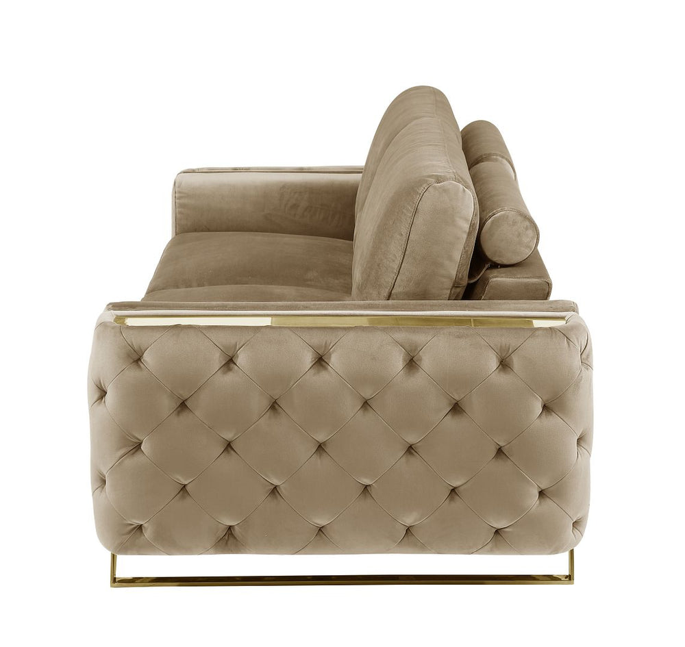 DivanItalia 1051 Sofa in Velvet Fabric - Cream