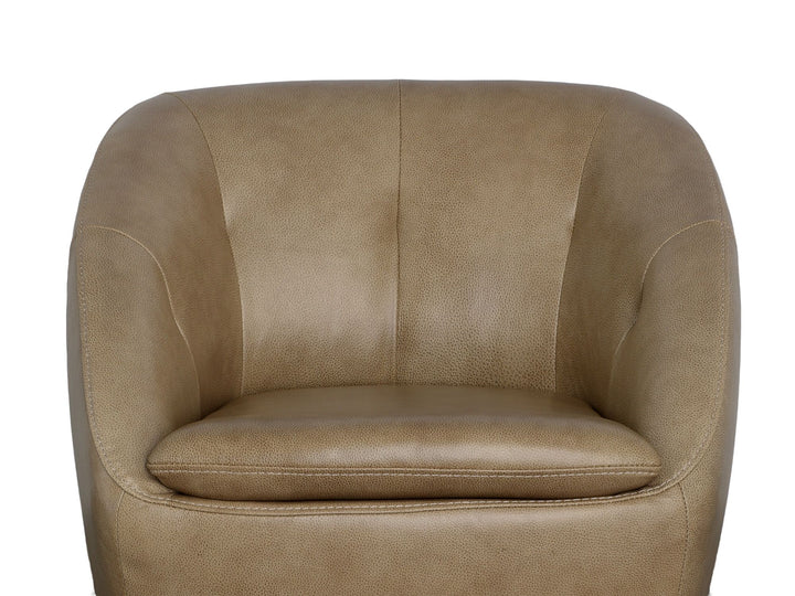 Wade Leather Swivel Chair in Barley