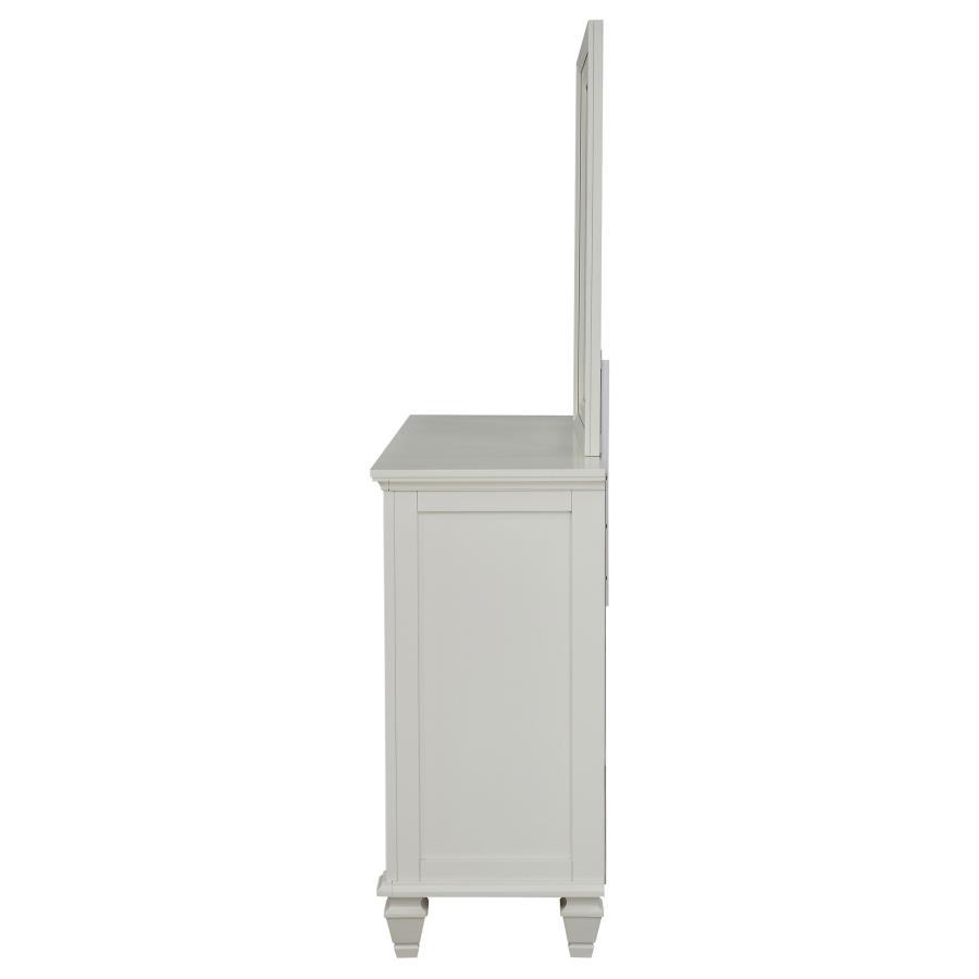 Sandy Beach - 11-Drawer Dresser With Mirror - Cream White