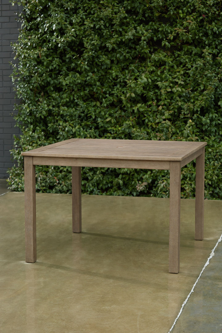 Aria Plains - Square Dining Table W/Umb Opt - Brown