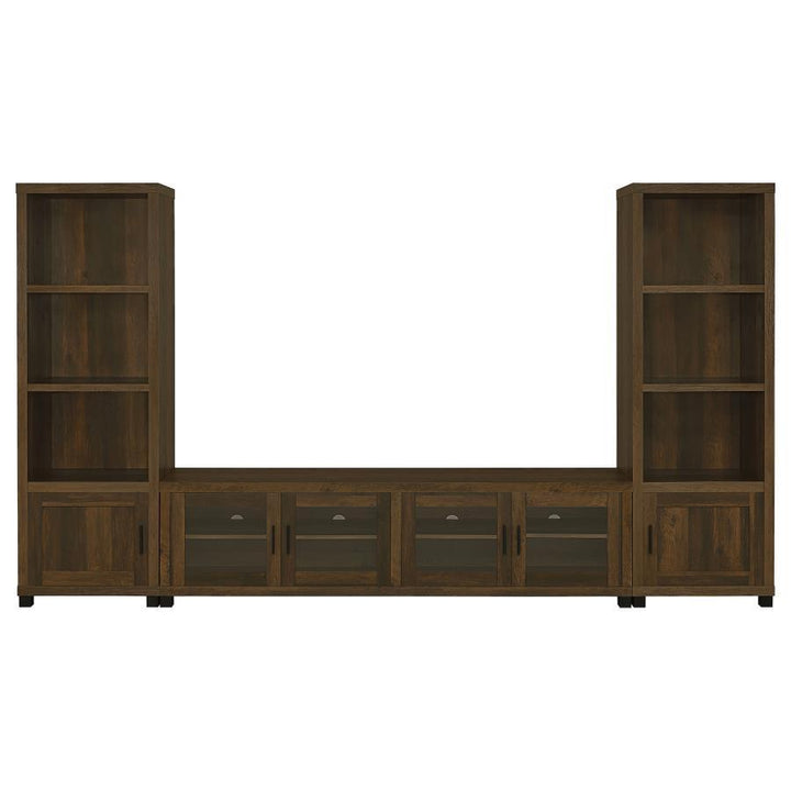 Sachin - 3-Shelf Engineered Wood Media Tower - Dark Pine