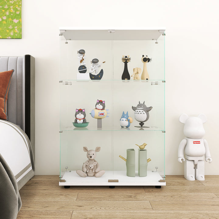 two-door-glass-display-cabinet-3-shelves-with-door-floor-standing-curio-bookshelf-white