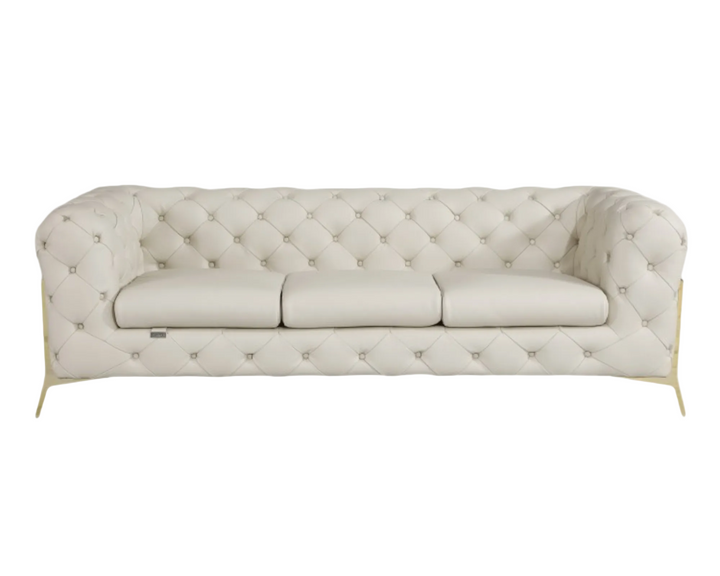 DivanItalia 970 Italian Leather Beige Sofa