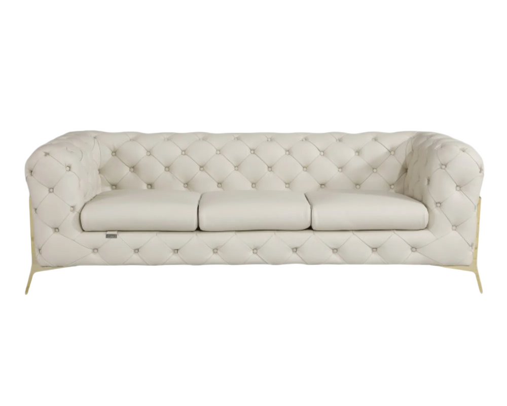DivanItalia 970 Italian Leather Beige Sofa