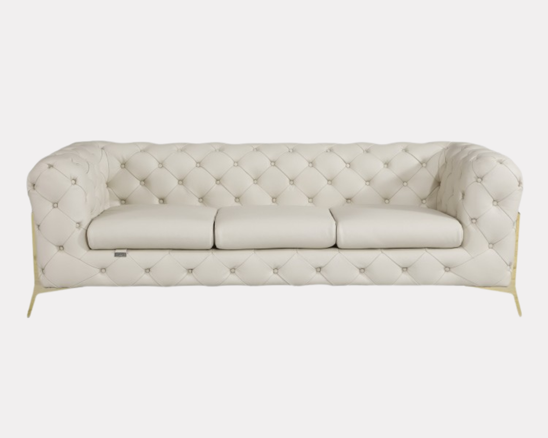 DivanItalia 970 Italian Leather Beige Sofa