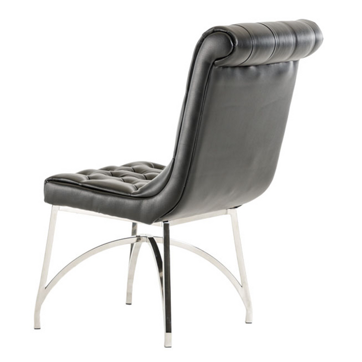 Silvie Modern Black Leatherette Dining Chair