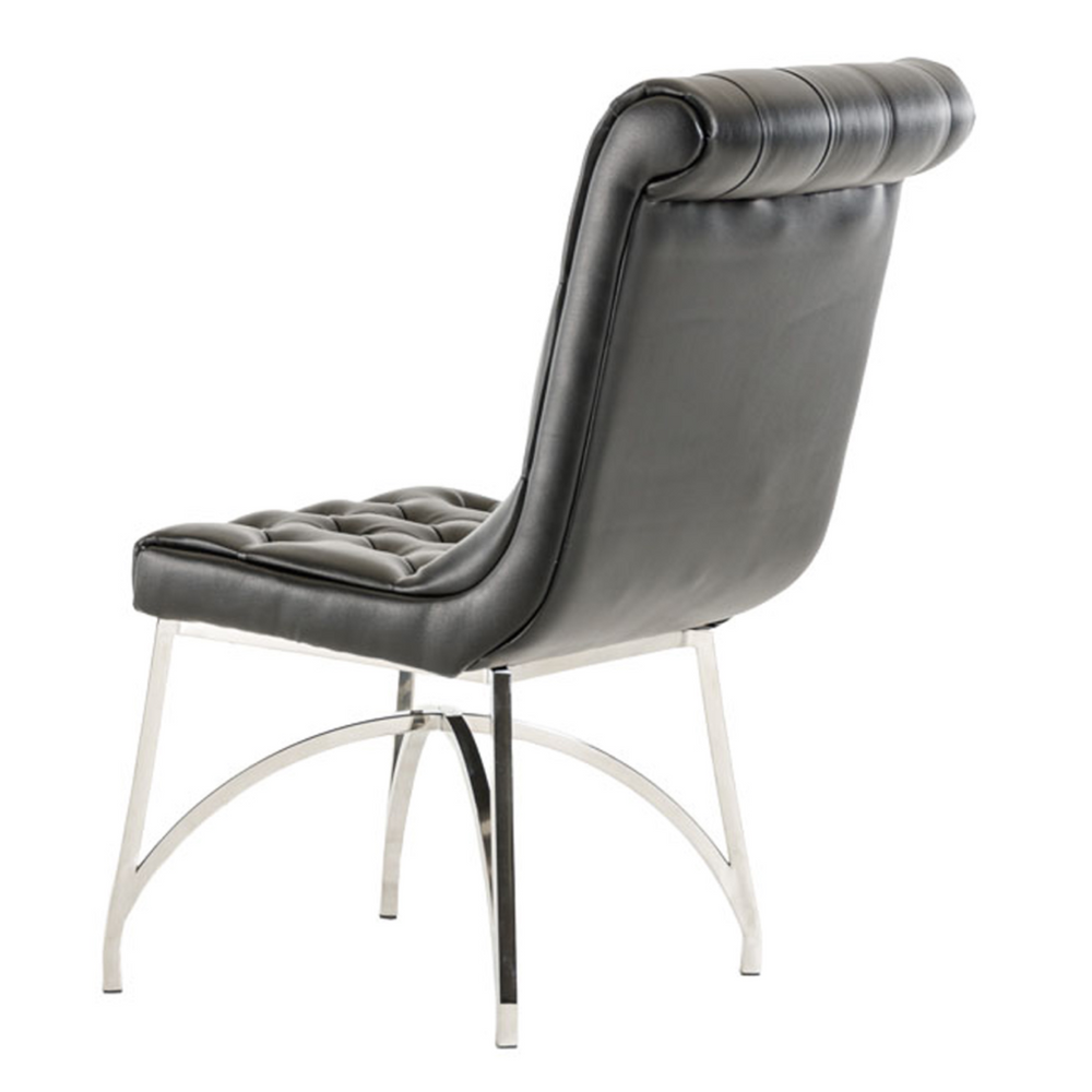 Silvie Modern Black Leatherette Dining Chair