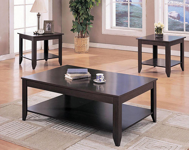 Coaster Furniture 700285 Brooks 3-piece Rectangular Coffee Table Set Cappuccino