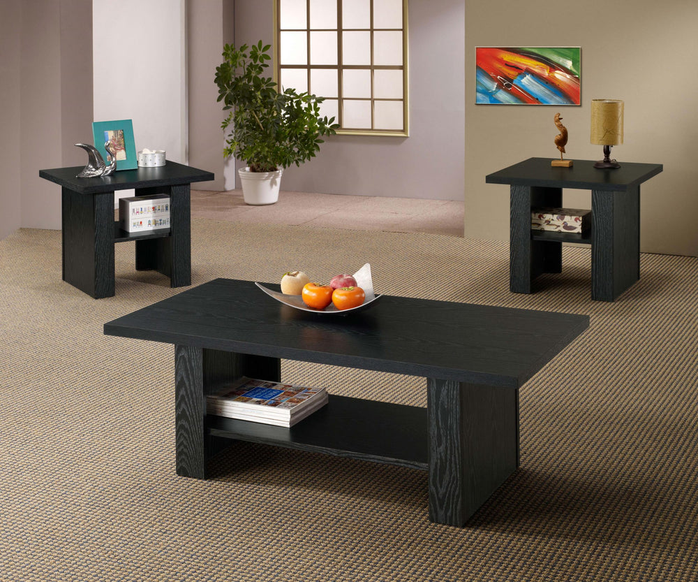 Coaster Furniture 700345 Rodez 3-piece Engineered Wood Coffee Table Set Black Oak