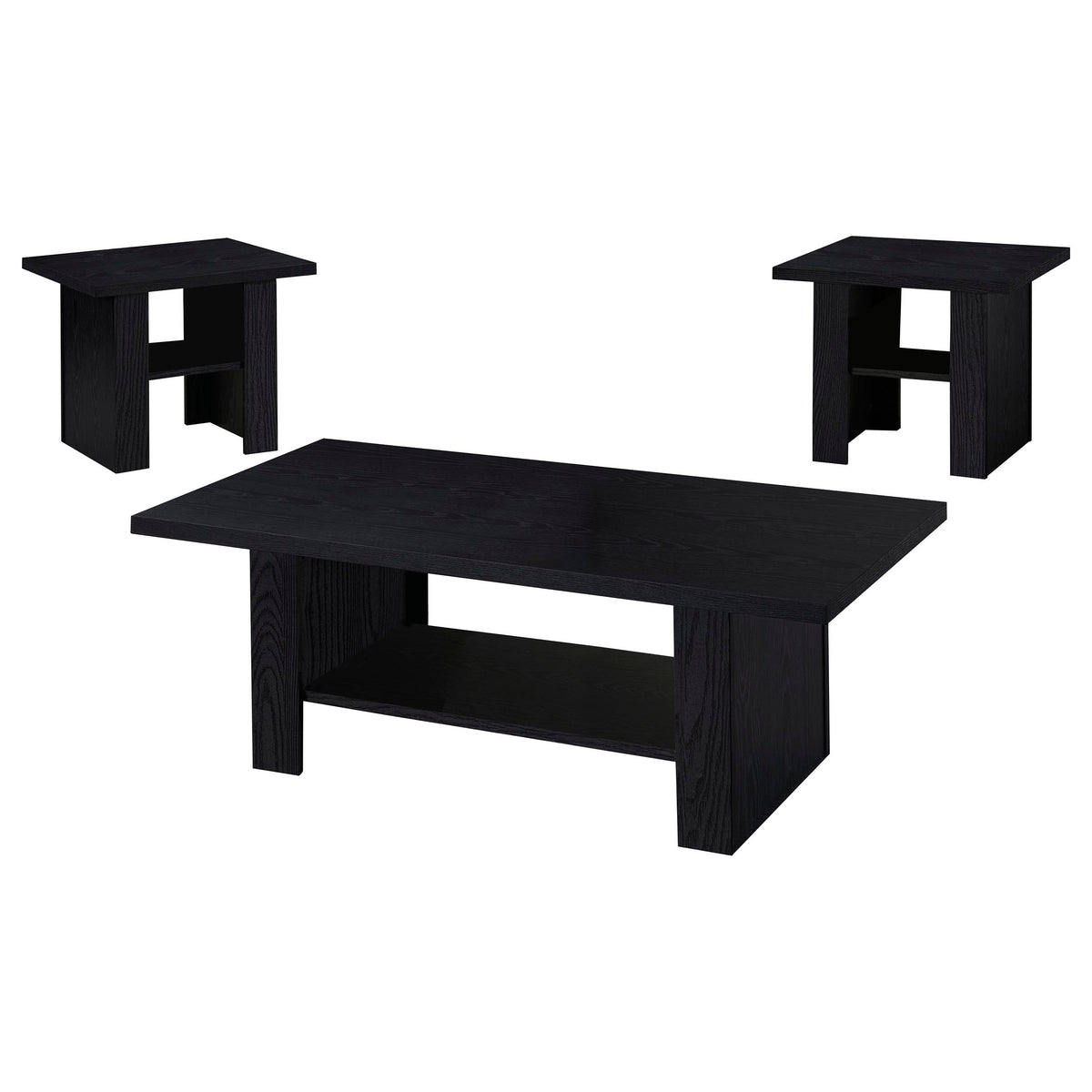 Rodez - 3 Piece Engineered Wood Coffee Table Set - Black Oak