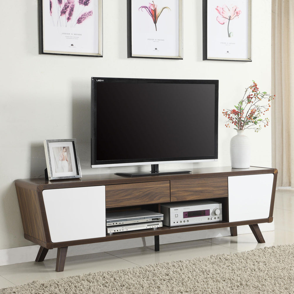 Coaster Furniture 700793 Alvin 2-door Engineered Wood 74" TV Stand Dark Walnut