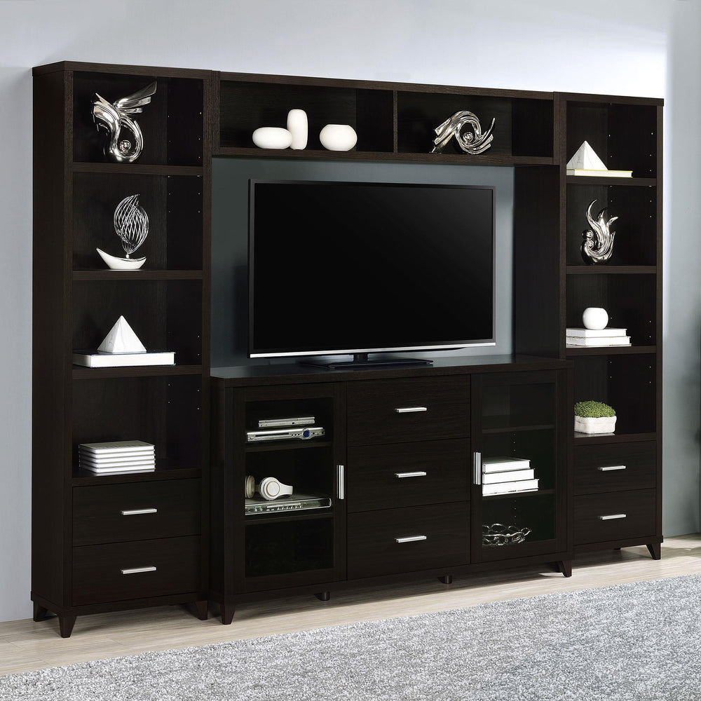 Coaster Furniture 700881-S4 Lewes 4-piece 60" TV Entertainment Center Cappuccino