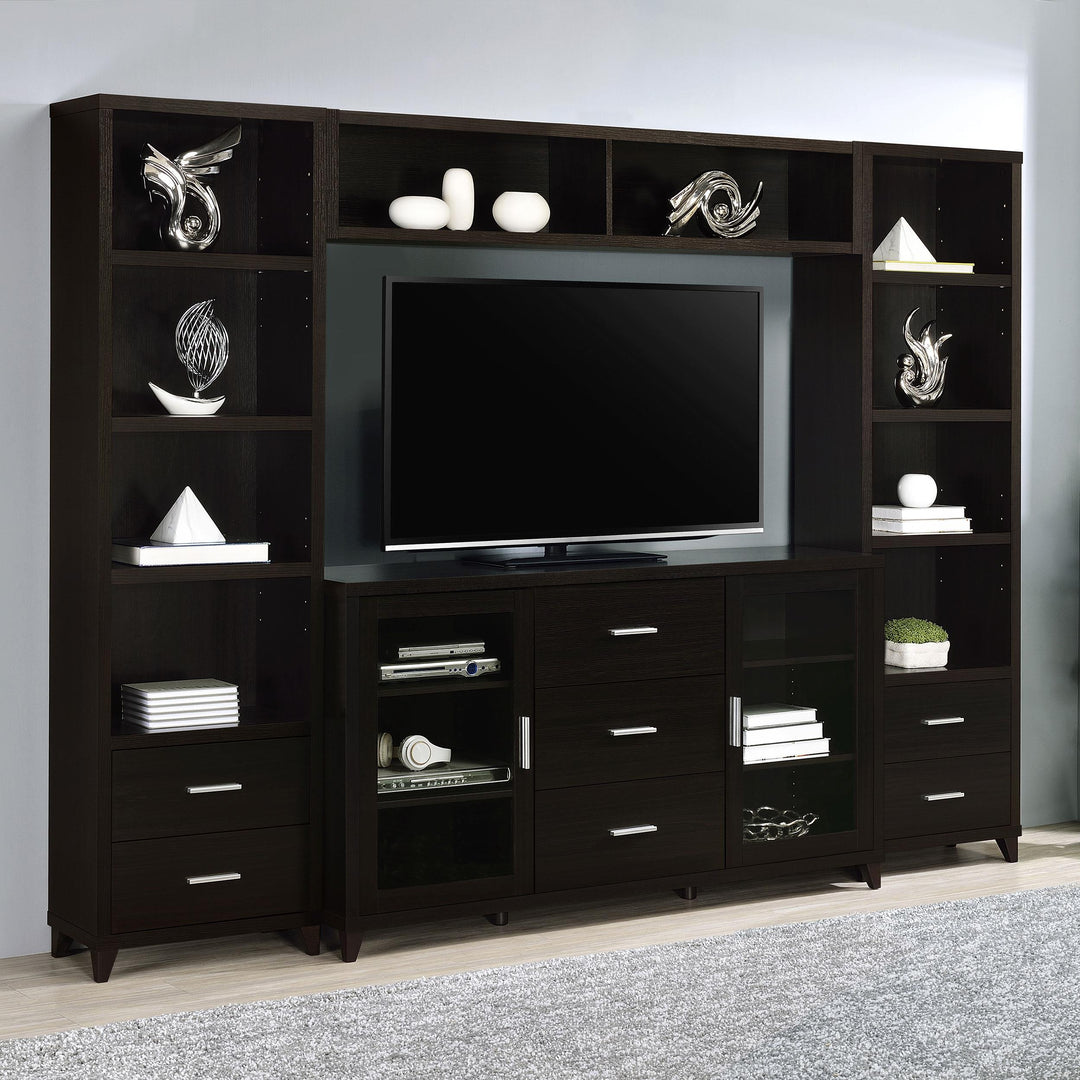 Coaster Furniture 700881-S4 Lewes 4-piece 60" TV Entertainment Center Cappuccino