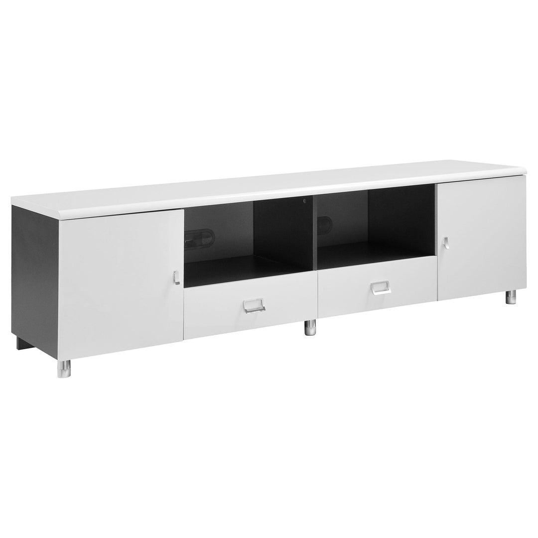 Coaster Furniture 700910 Burkett 2-door Engineered Wood 71" TV Stand White High Gloss