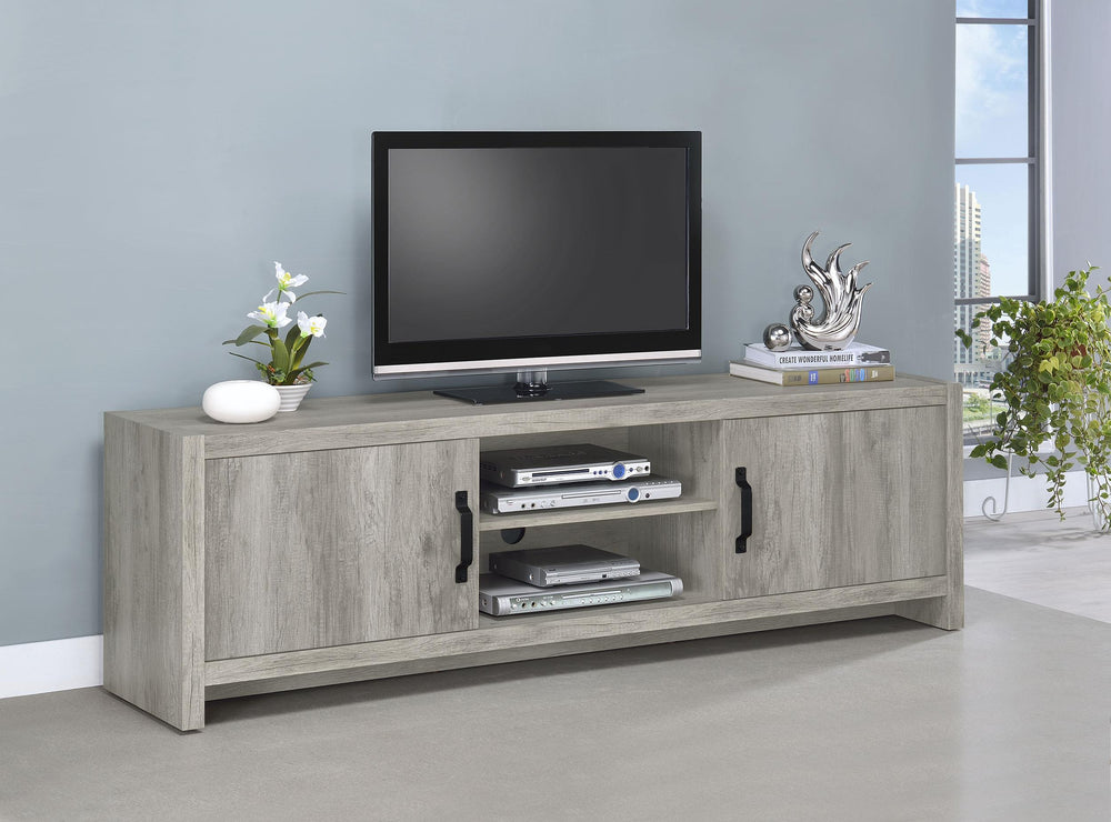 Coaster Furniture 701025 Burke 2-door Engineered Wood 71" TV Stand Grey Driftwood
