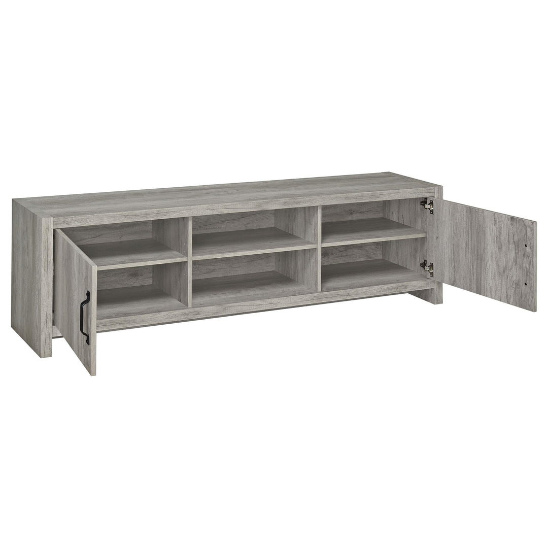 Coaster Furniture 701025 Burke 2-door Engineered Wood 71" TV Stand Grey Driftwood