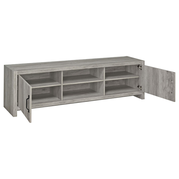 Coaster Furniture 701025 Burke 2-door Engineered Wood 71" TV Stand Grey Driftwood