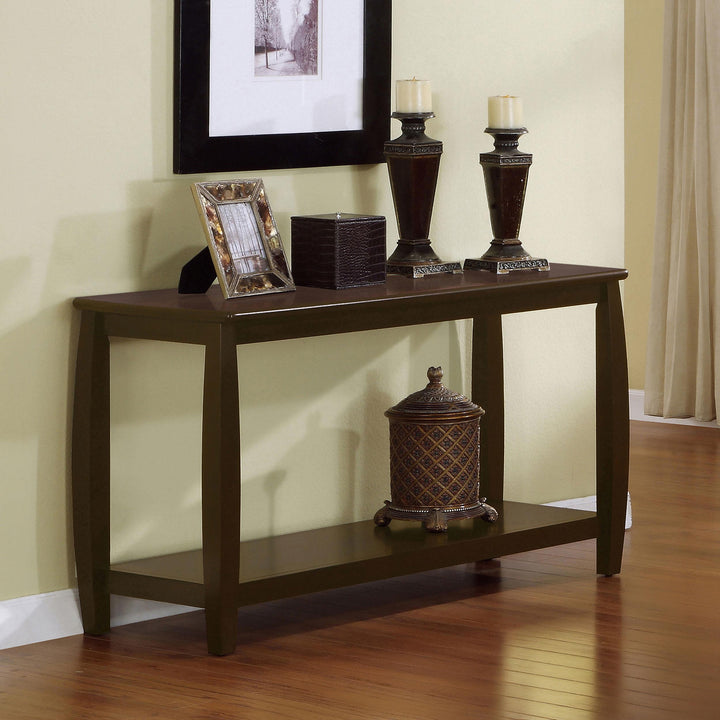 Coaster Furniture 701079 Dixon Wood Entryway Console Table with Shelf Cappuccino