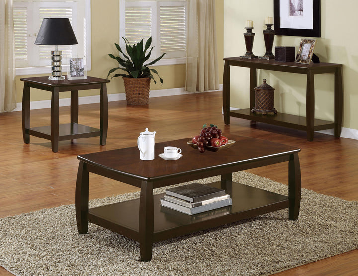Coaster Furniture 701079 Dixon Wood Entryway Console Table with Shelf Cappuccino