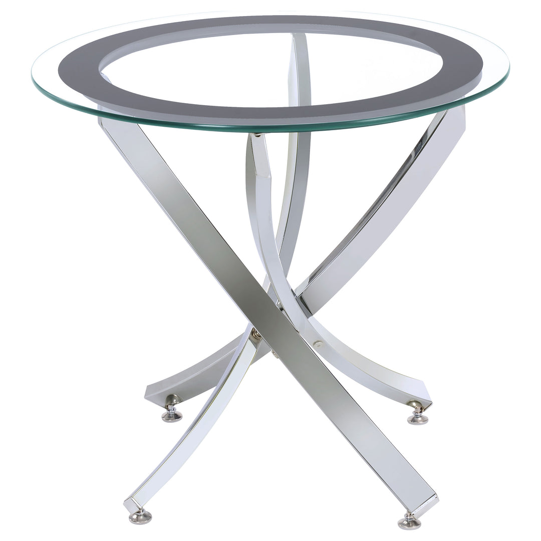 Brooke - 2 Piece Round Glass Top Coffee Table Set - Chrome