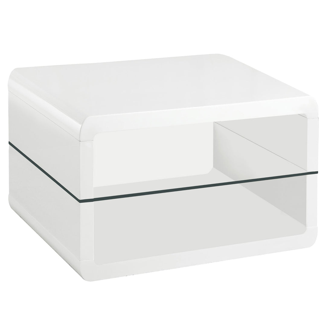 Coaster Furniture 703267 Elana 1-shelf Rectangular Side End Table White High Gloss