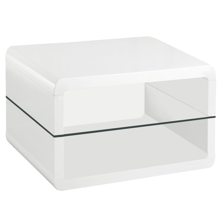 Coaster Furniture 703267 Elana 1-shelf Rectangular Side End Table White High Gloss
