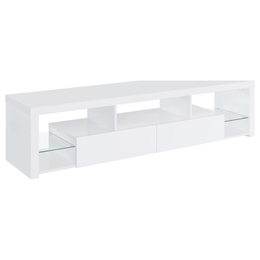 Coaster Furniture 704251 Jude 2-drawer Engineered Wood 71" TV Stand High Gloss White