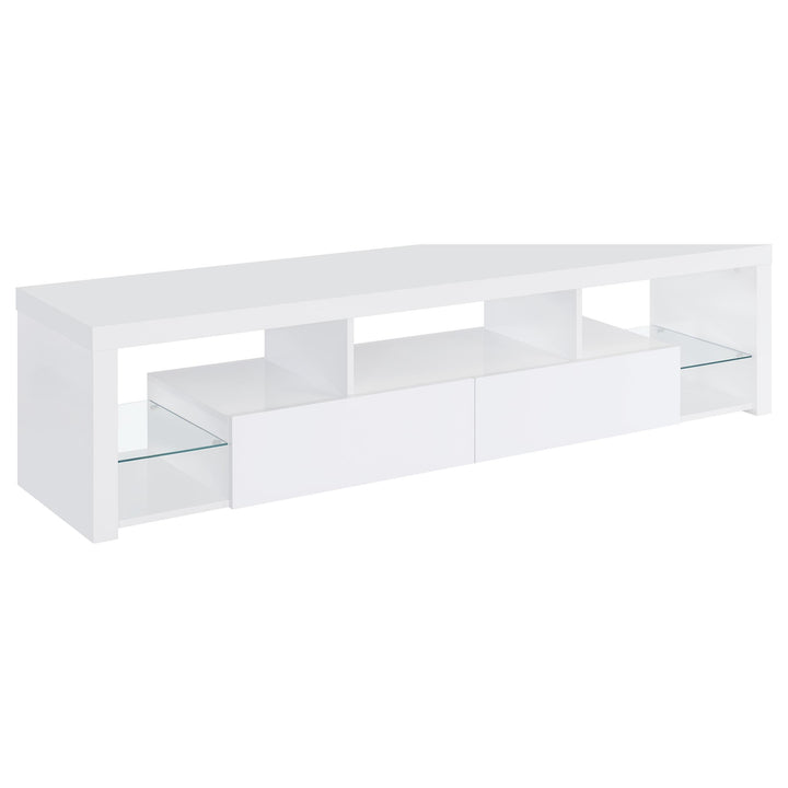 Coaster Furniture 704251 Jude 2-drawer Engineered Wood 71" TV Stand High Gloss White