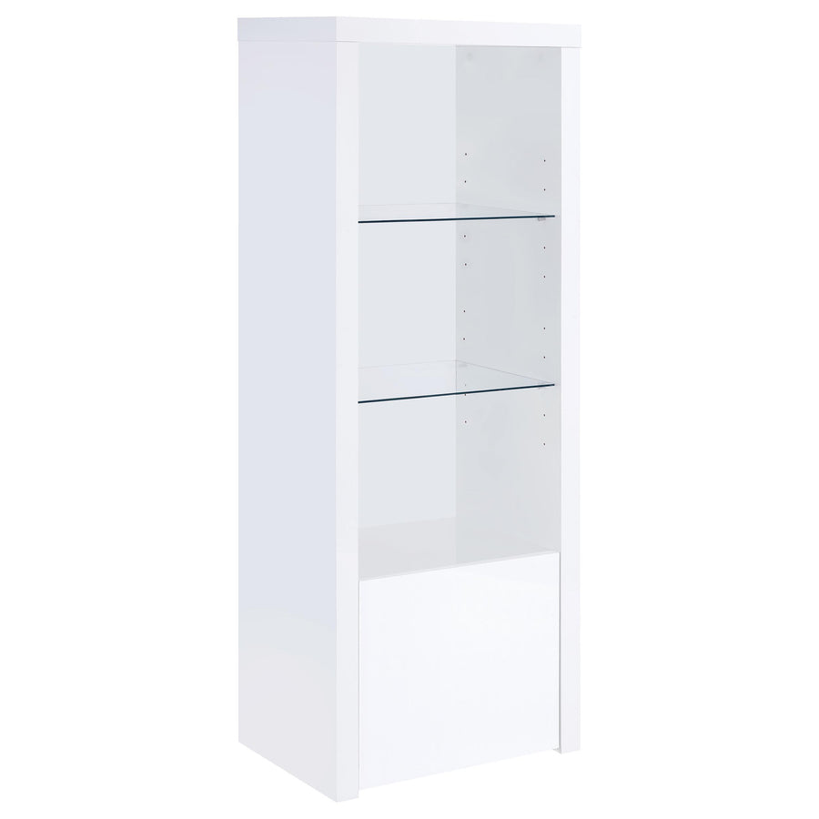 Coaster Furniture 704254 Jude 3-shelf Engineered Wood Media Tower High Gloss White