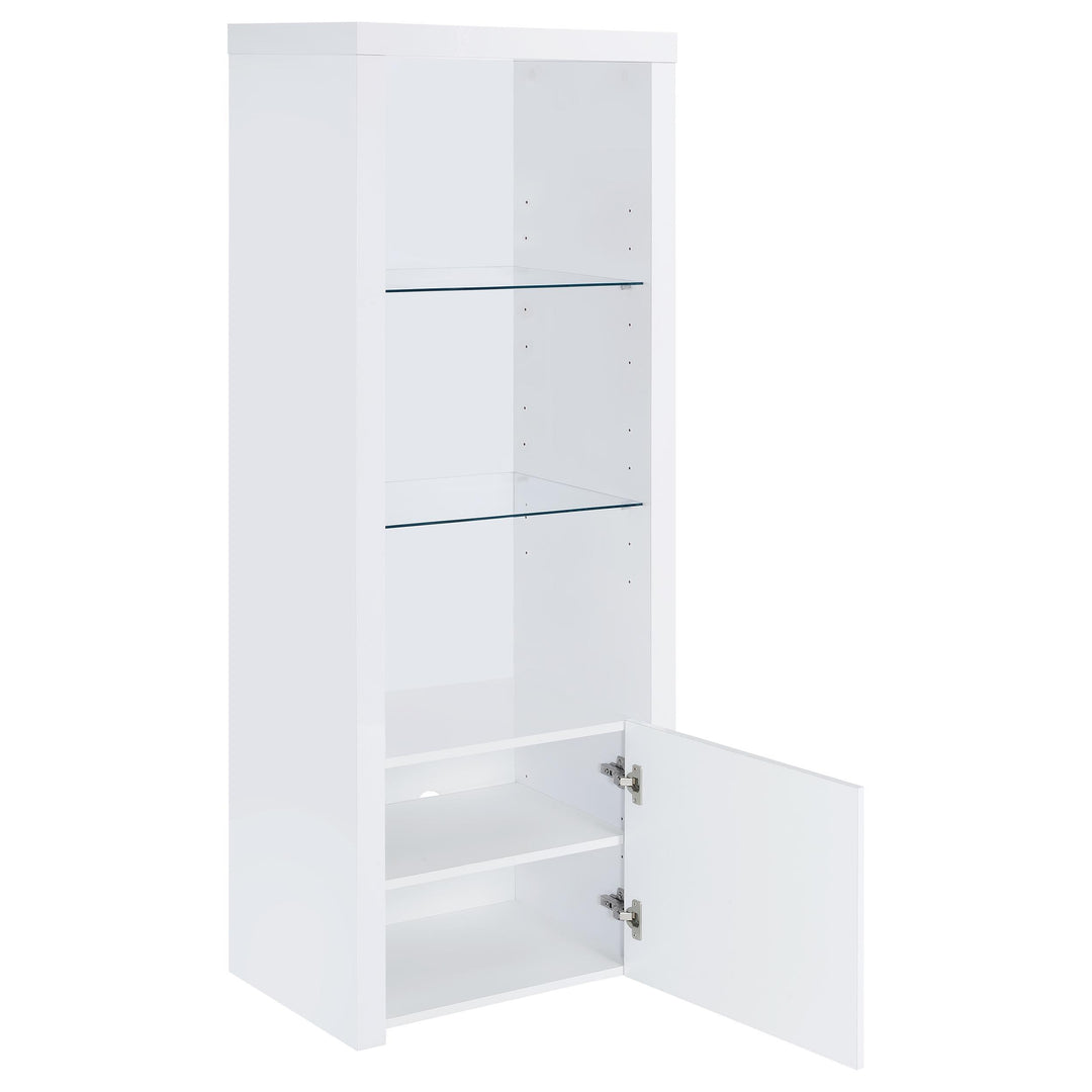 Coaster Furniture 704254 Jude 3-shelf Engineered Wood Media Tower High Gloss White