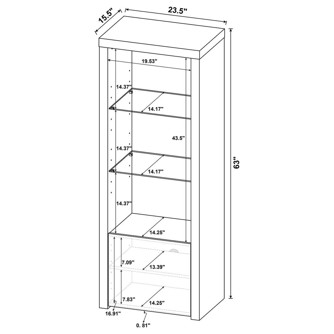 Coaster Furniture 704254 Jude 3-shelf Engineered Wood Media Tower High Gloss White