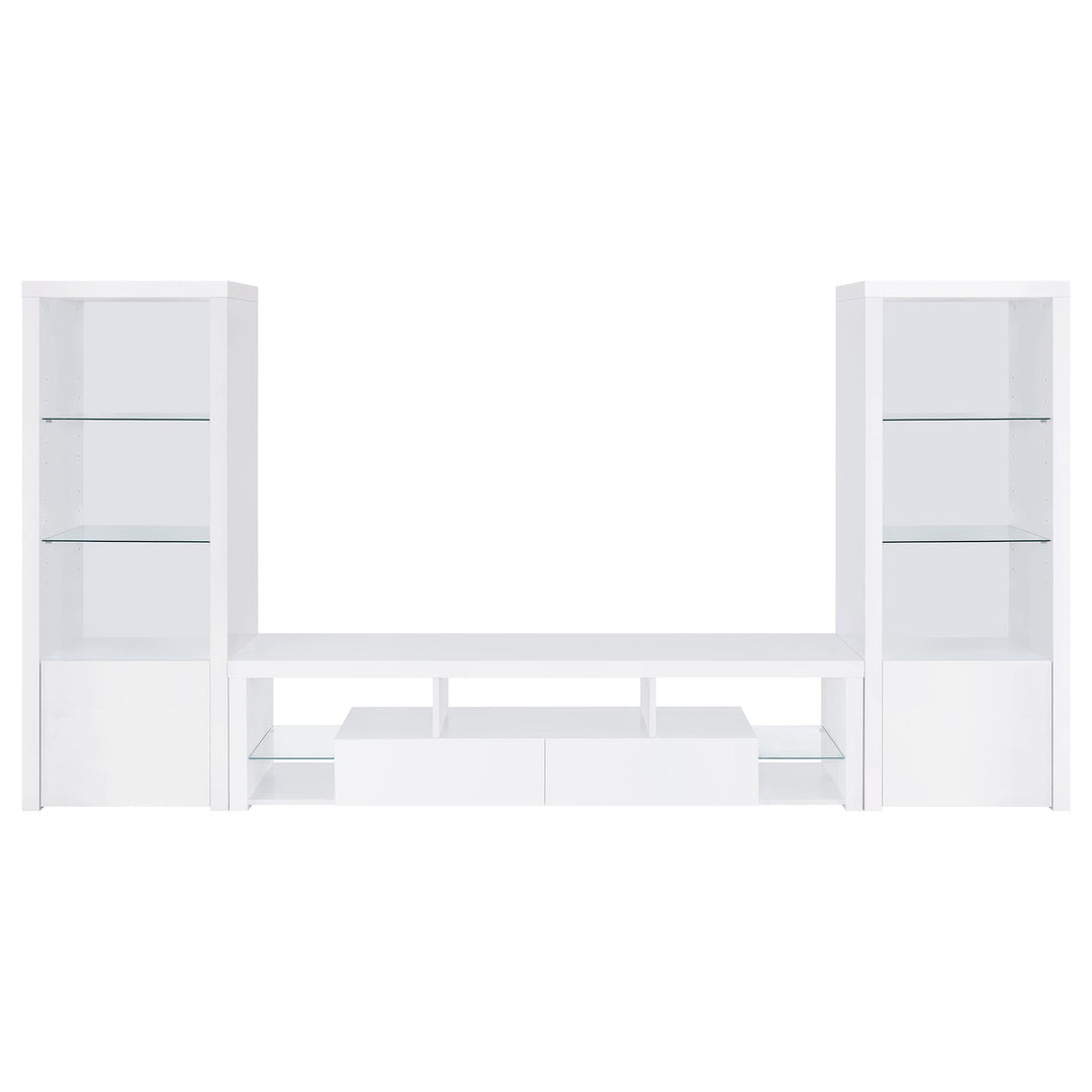 Coaster Furniture 704254 Jude 3-shelf Engineered Wood Media Tower High Gloss White