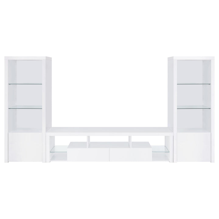 Coaster Furniture 704254 Jude 3-shelf Engineered Wood Media Tower High Gloss White