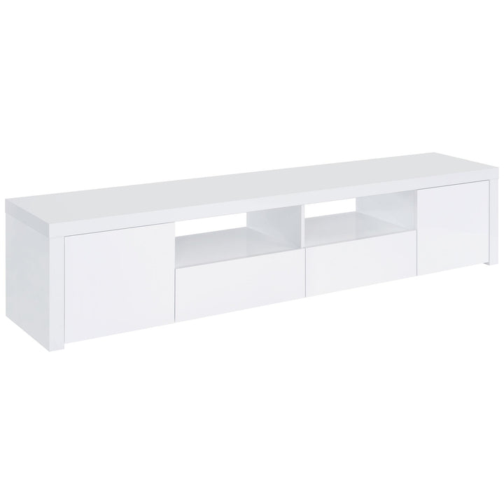 Coaster Furniture 704262 Jude 2-door Engineered Wood 79" TV Stand High Gloss White