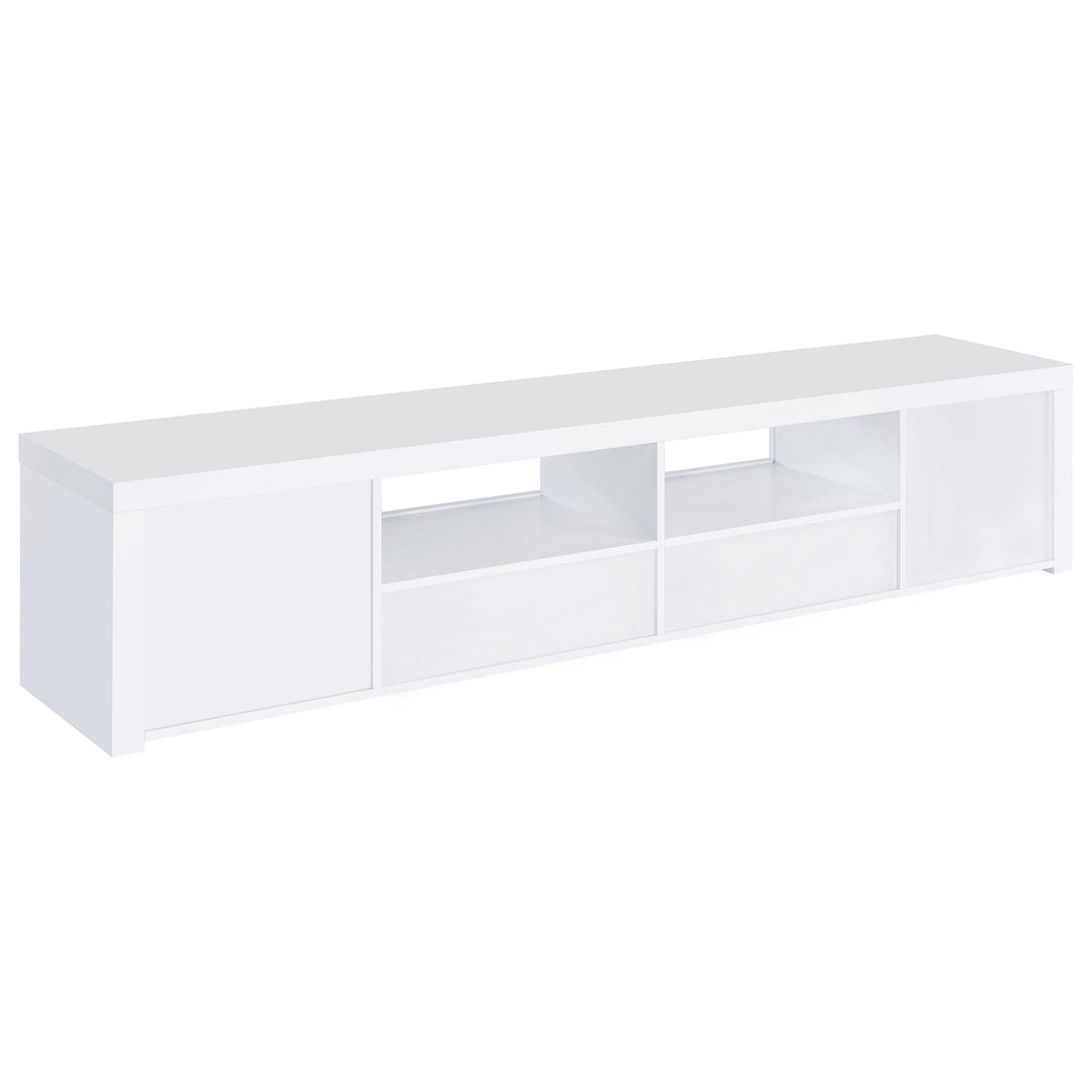 Coaster Furniture 704262 Jude 2-door Engineered Wood 79" TV Stand High Gloss White