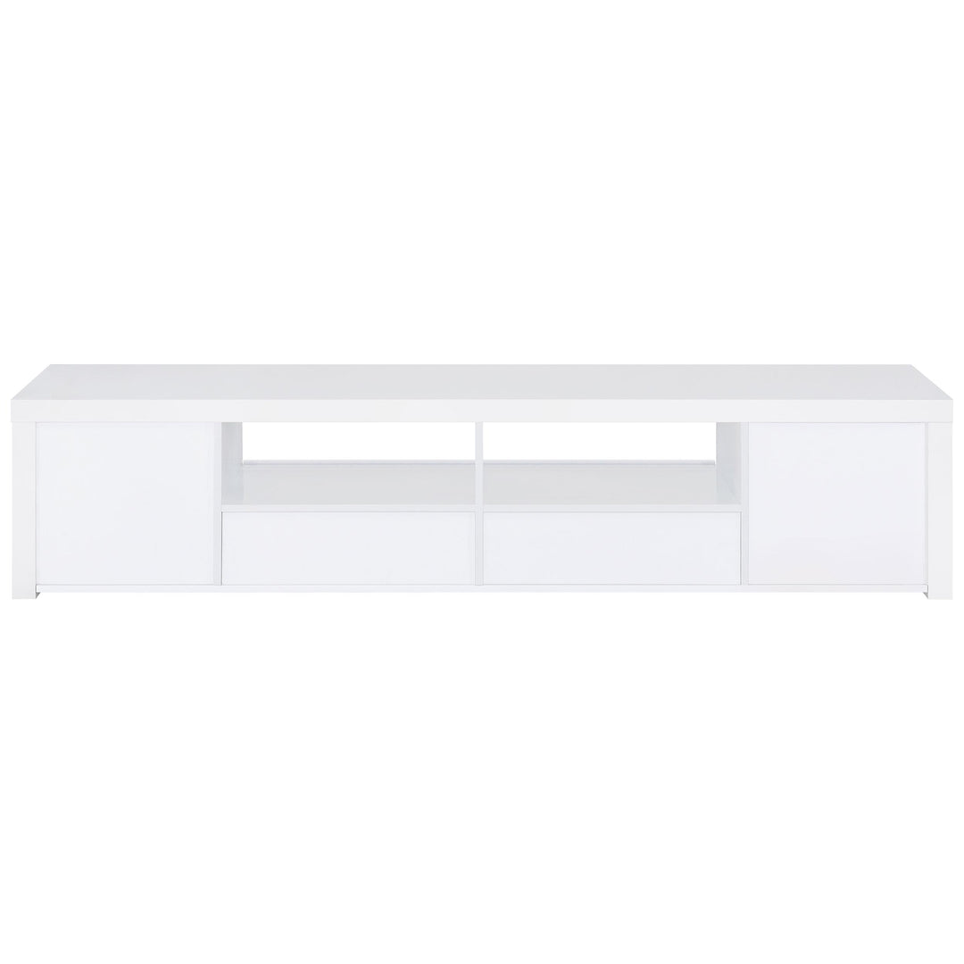 Coaster Furniture 704262 Jude 2-door Engineered Wood 79" TV Stand High Gloss White