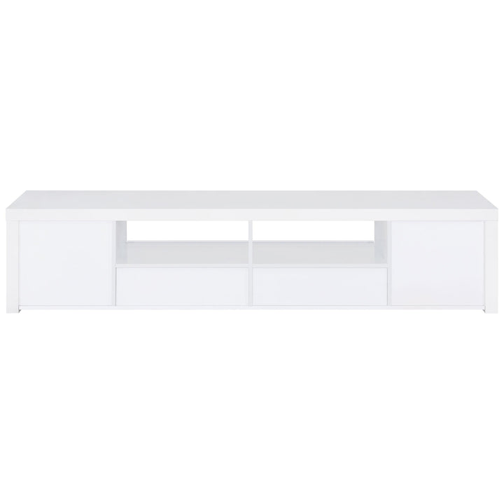 Coaster Furniture 704262 Jude 2-door Engineered Wood 79" TV Stand High Gloss White