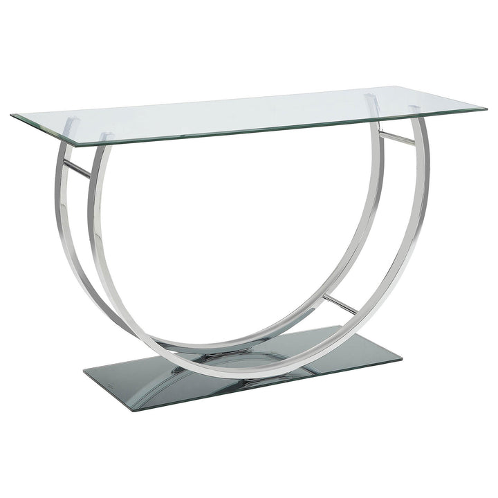 Coaster Furniture 704989 Danville U-shaped Glass Top Entryway Console Table Chrome