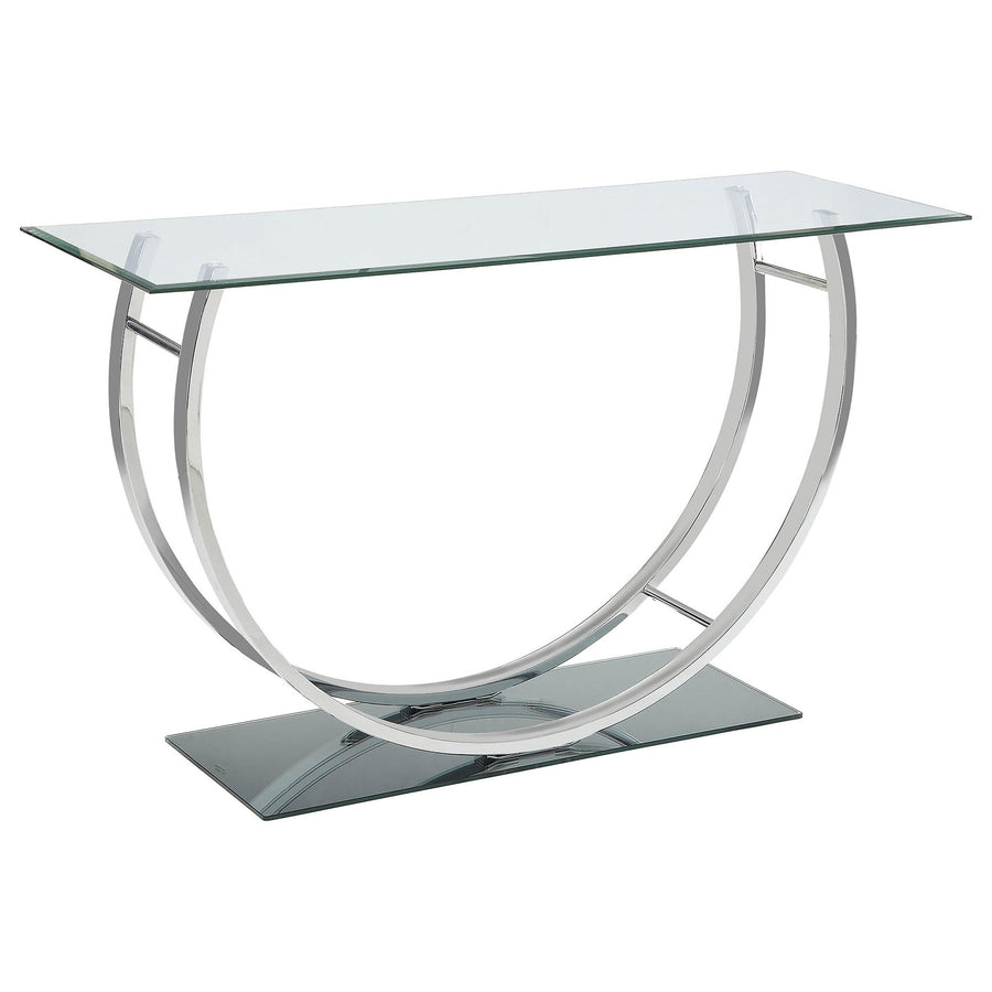 Coaster Furniture 704989 Danville U-shaped Glass Top Entryway Console Table Chrome