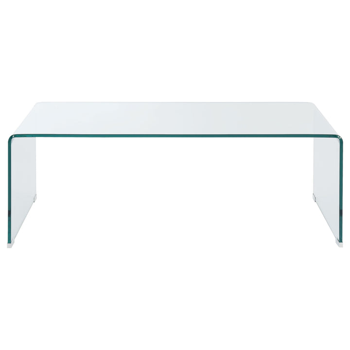 Coaster Furniture 705328 Ripley Rectangular Tempered Bent Glass Coffee Table Clear