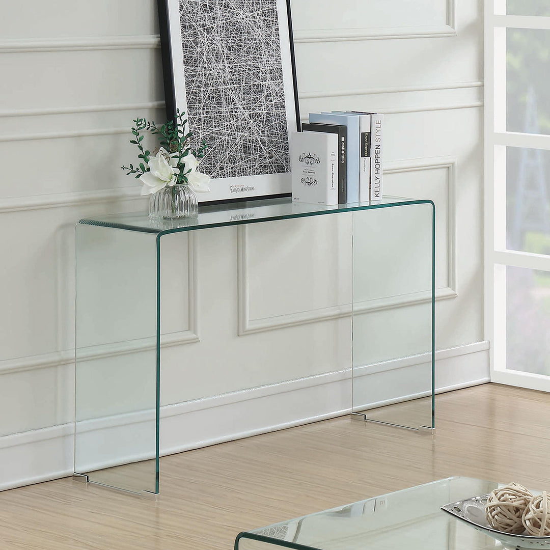 Coaster Furniture 705329 Ripley Tempered Bent Glass Entryway Console Table Clear