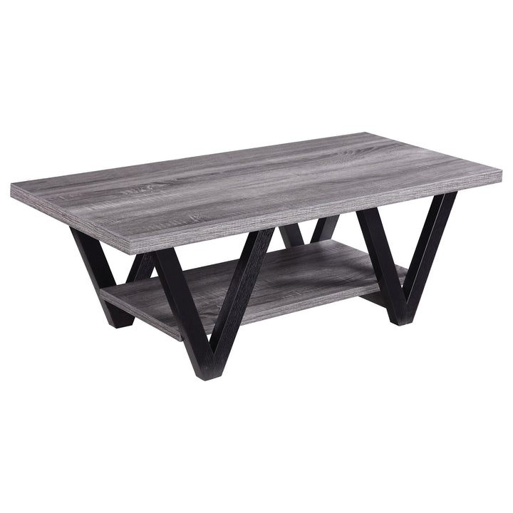 Coaster Furniture 705398 Stevens Engineered Wood Coffee Table Antique Grey and Black