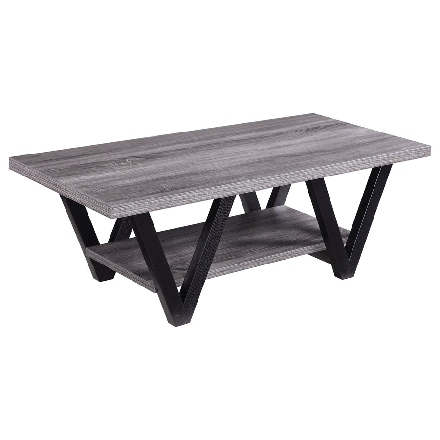 Coaster Furniture 705398 Stevens Engineered Wood Coffee Table Antique Grey and Black