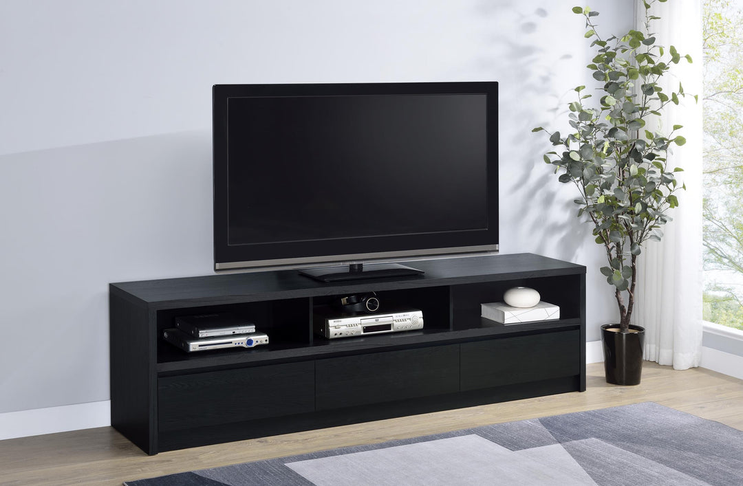Coaster Furniture 705803 Rutland 78-inch 3-drawer TV Stand Media Console Black