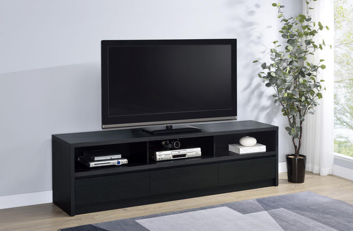 Coaster Furniture 705803 Rutland 78-inch 3-drawer TV Stand Media Console Black