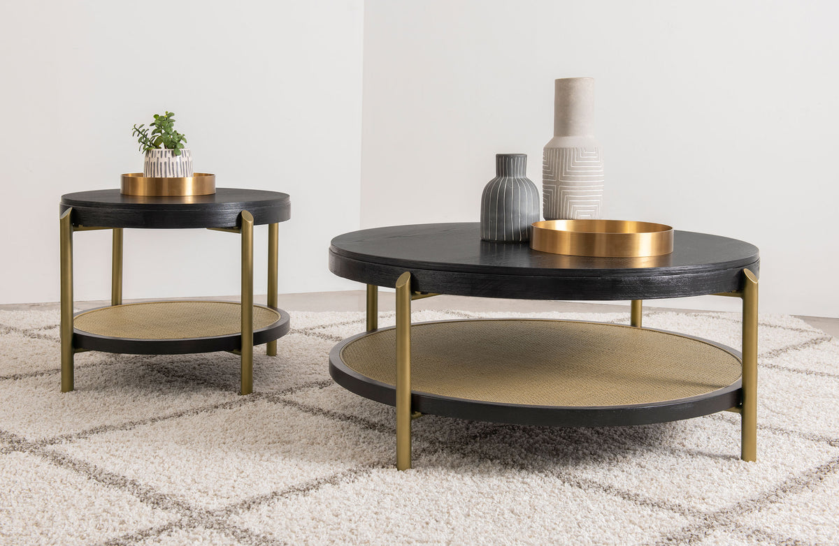Arini - 2 Piece Round Coffee And End Table Set - Black